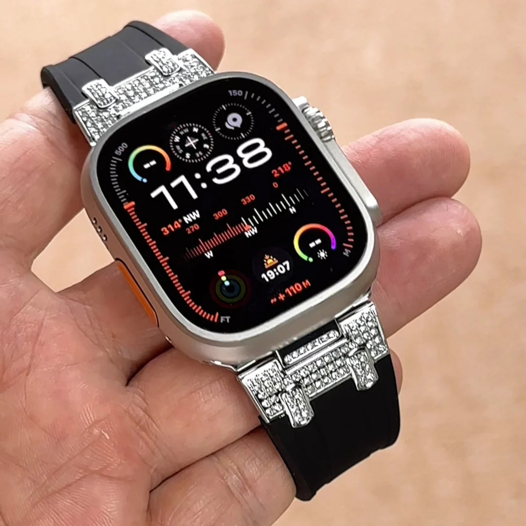 Bande en silicone en diamant pour Apple Watch