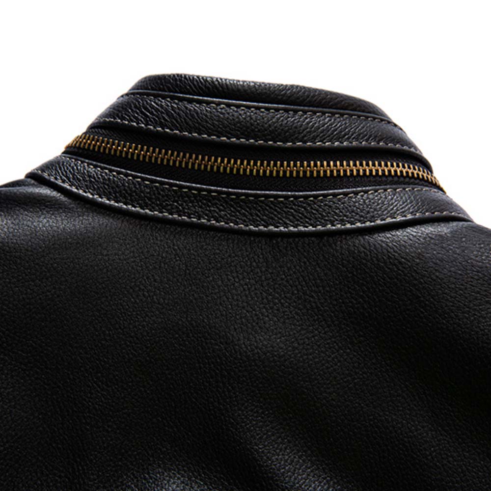 Natural Leather Biker Jacket for Men