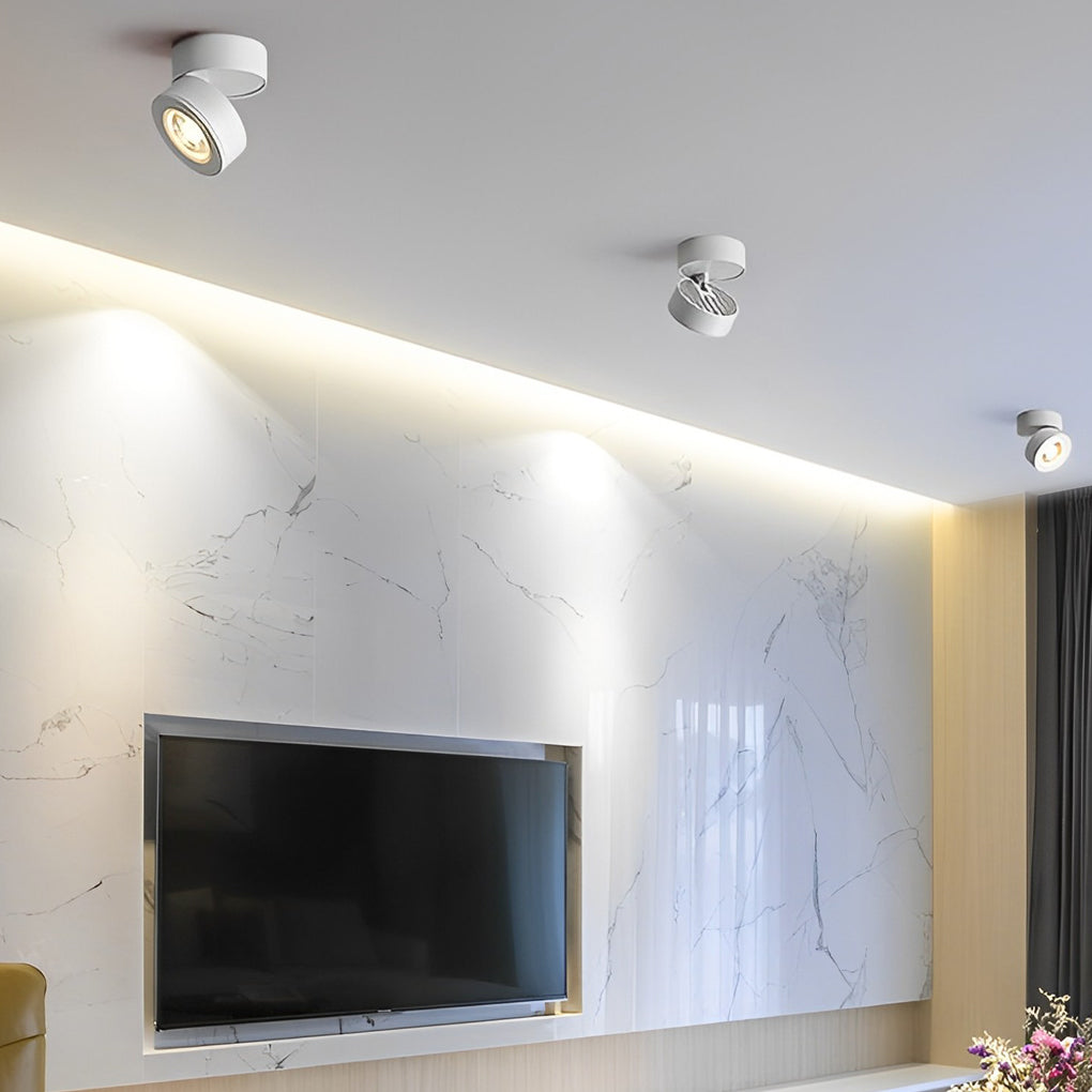 LichtVisie - Lampada da incasso a soffitto con faretto nordico LED rotondo pieghevole orientabile