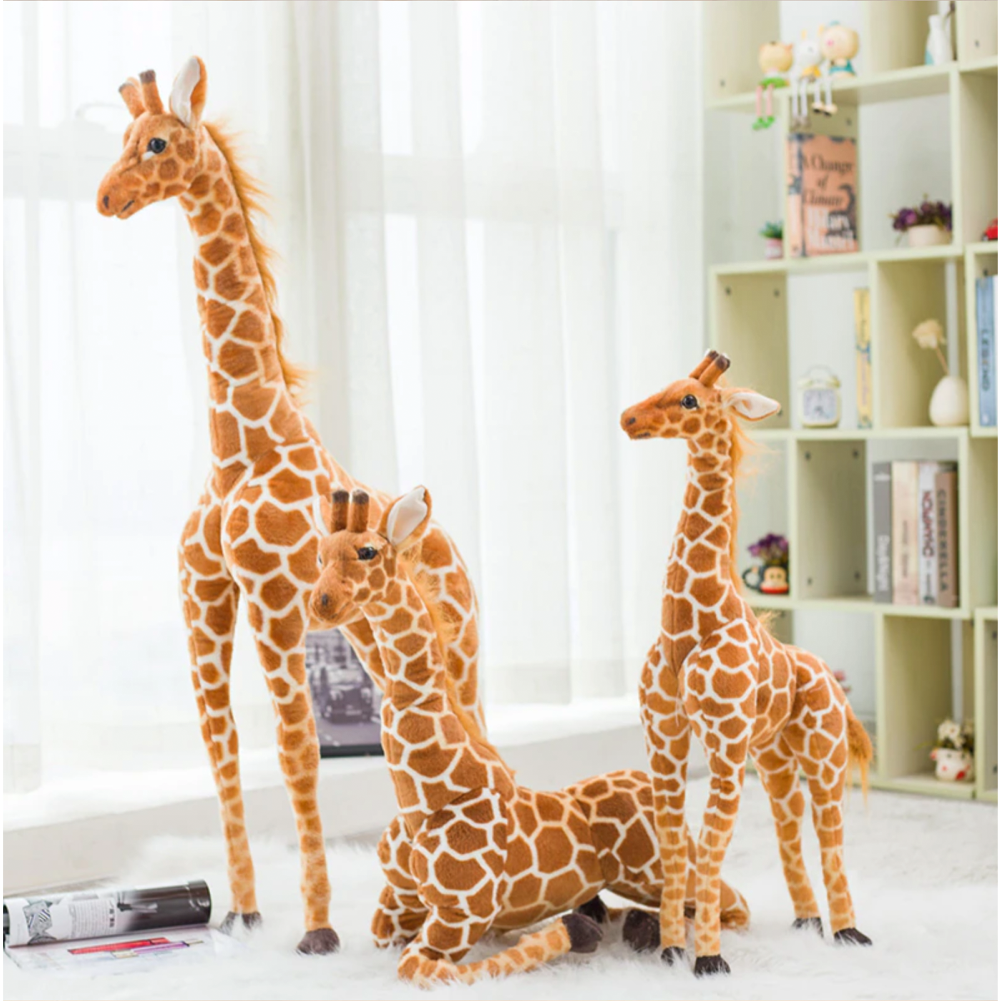 Girafe géante en peluche réaliste