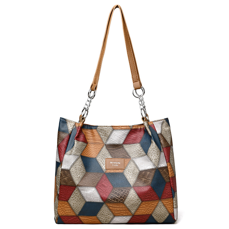 Retro Geometrisch Patroon Tote Bag