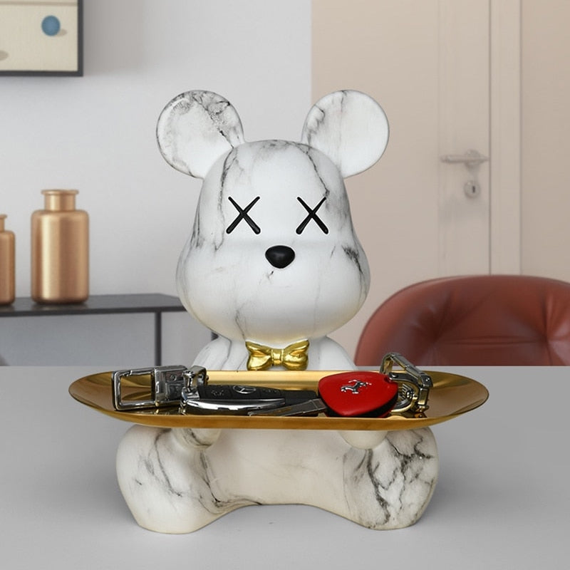 Plateau en résine Graffiti Teddy Bear – Décor artistique et cadeau unique pour les amateurs d’art