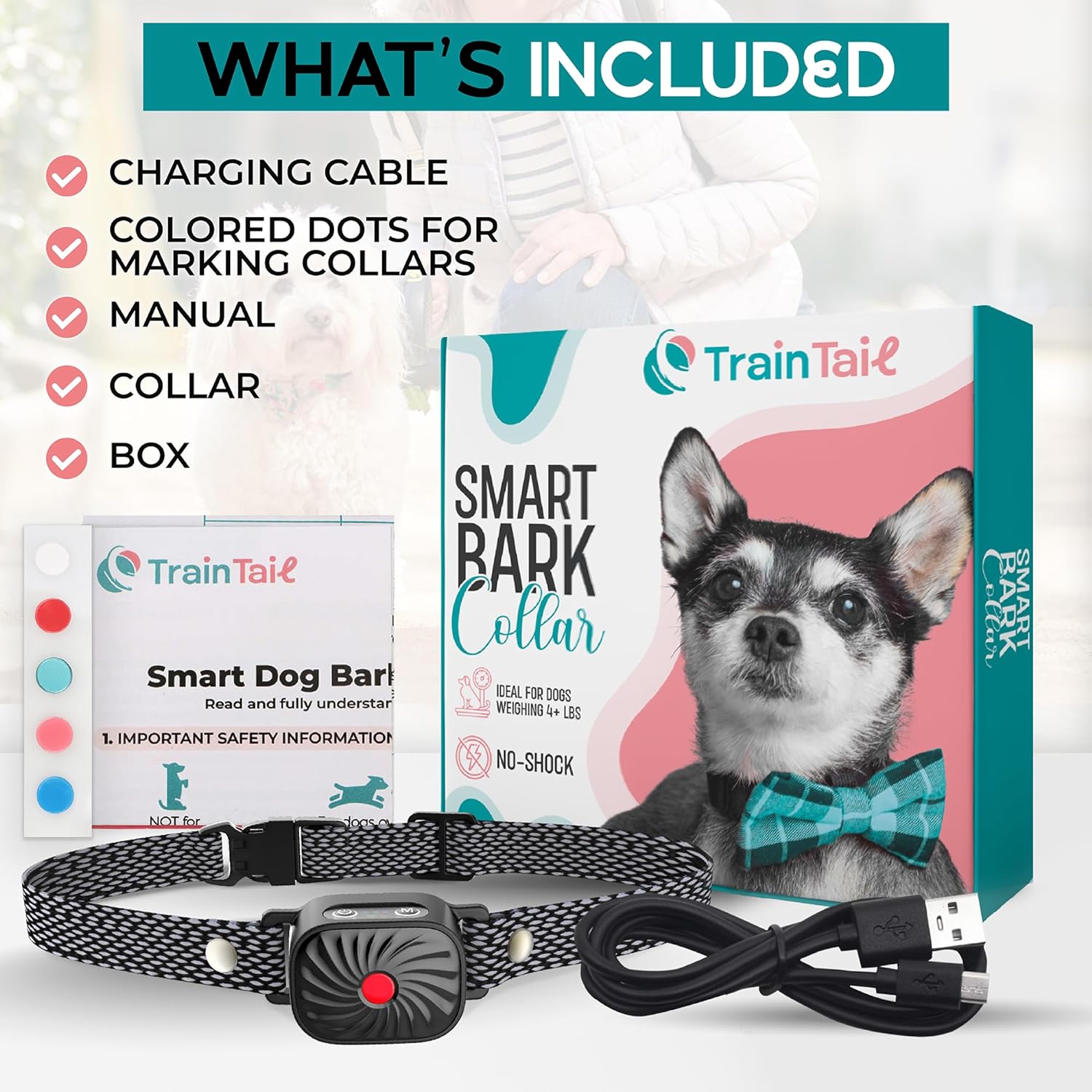 CANINECARE - BarkEase Anti-Bark Collar | För små hundar