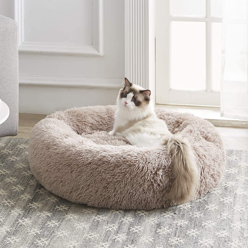 Ronde Pluche Kalmerende Donut Kat Bed Nest