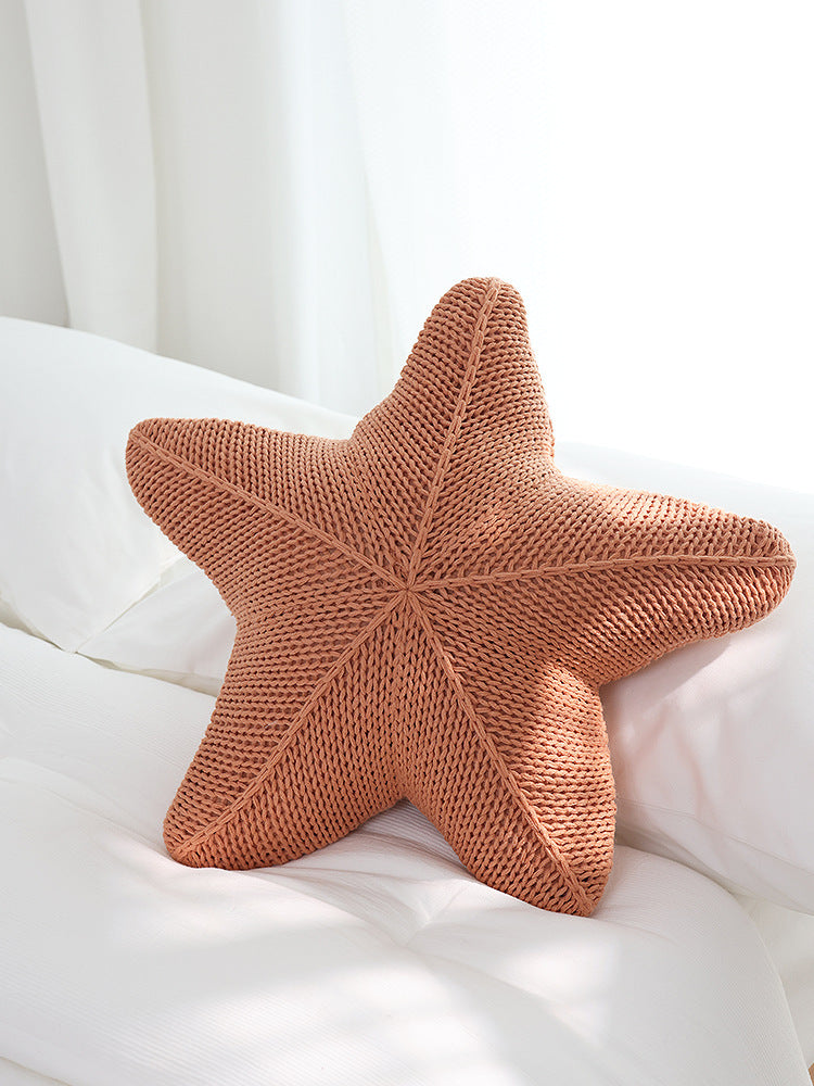 Almohada tejida a mano con forma de estrella de mar