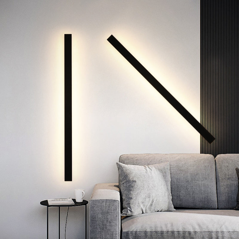 Lámparas de pared LED de diseño moderno Edge de metal negro para jardín y pasillo