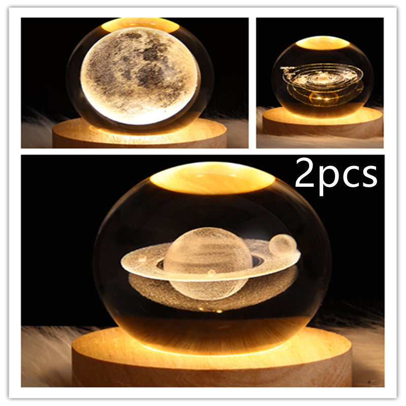 3D Galaxy Crystal Ball LED yölamppu