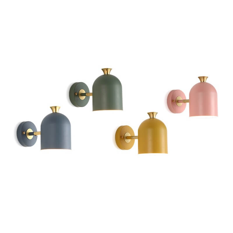 Moderne Macaron Metal Cylinder Væglampe med 1 lys