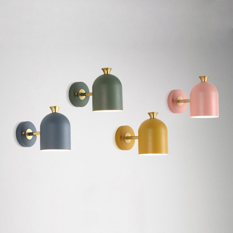 Moderne Macaron Metal Cylinder Væglampe med 1 lys