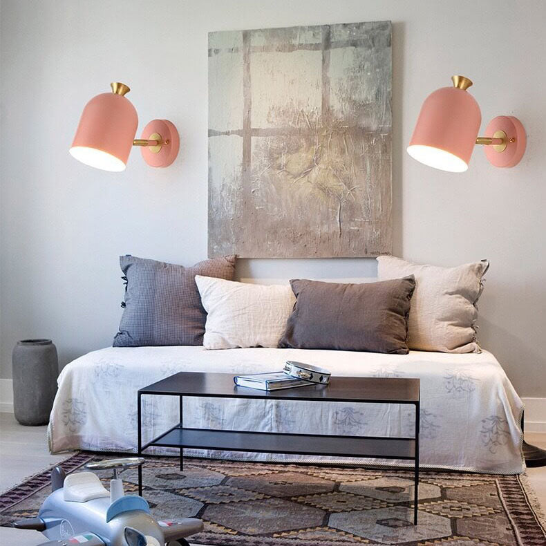 Modern Macaron Metal Cylinder Wall Lamp with 1 Light