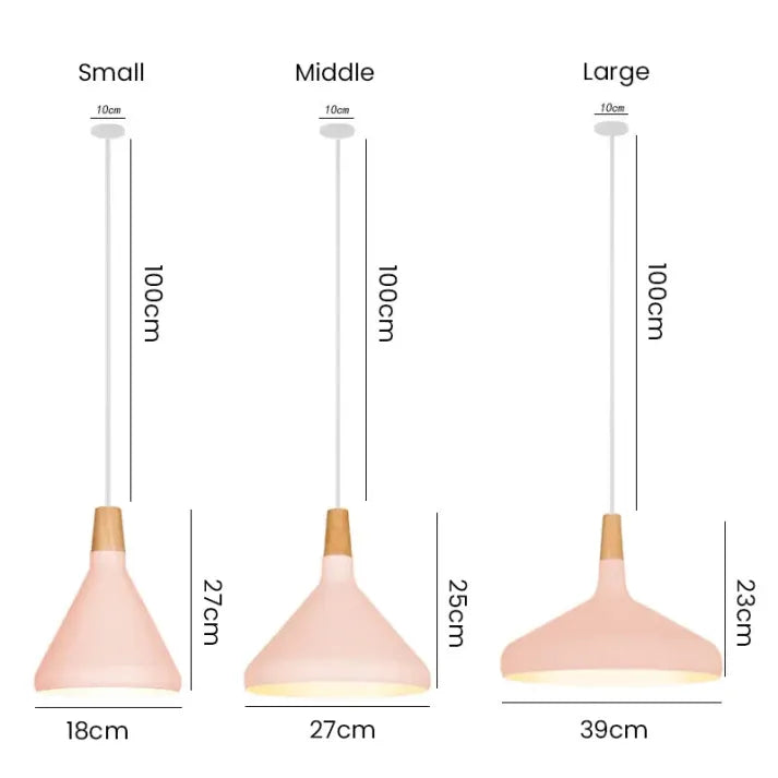 Macaron – Lampe à suspension conique en métal