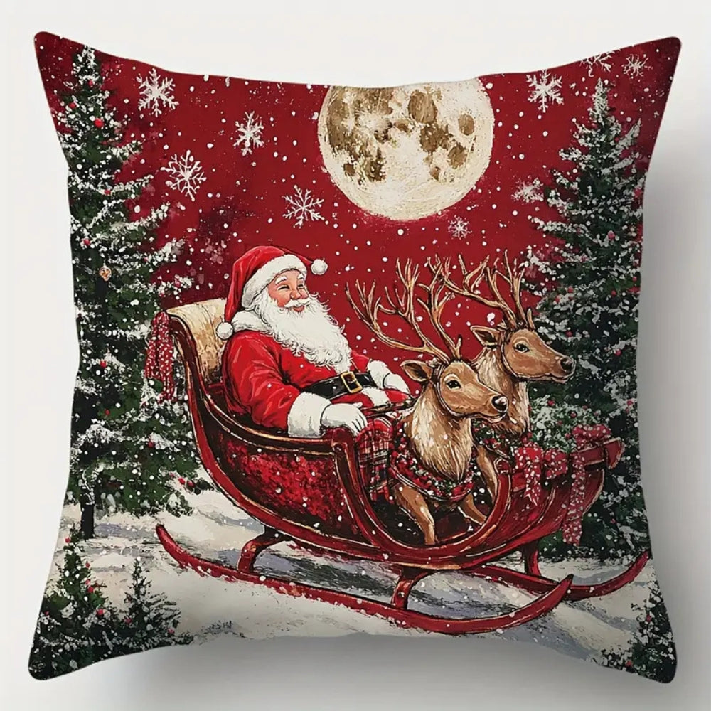 Santa’s Sleigh Christmas Cushion Cover