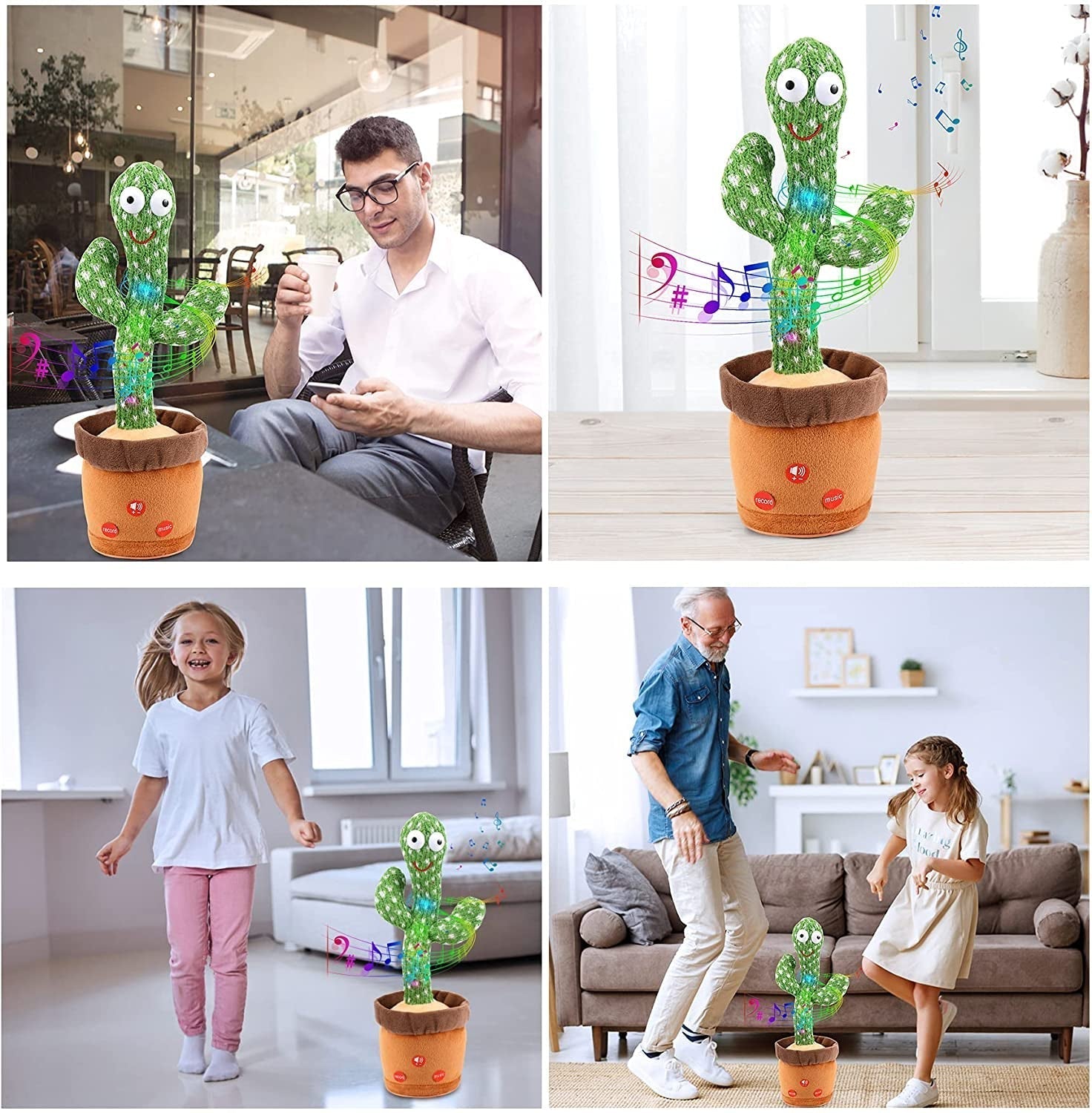 Happy Cactus™ - Leksak som reagerar på ljud - Dansande kaktus