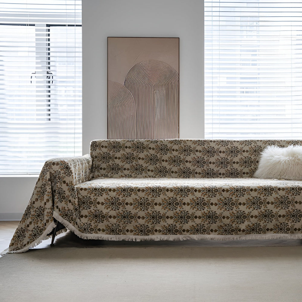 Sophisticated Plum Blossom Sofa Cover