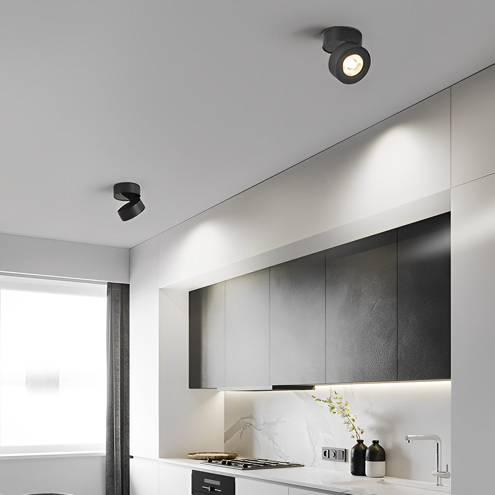 LichtVisie - Lampada da incasso a soffitto con faretto nordico LED rotondo pieghevole orientabile