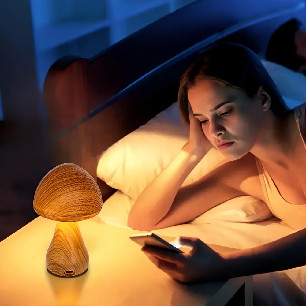 Wooden Mushroom Lamp