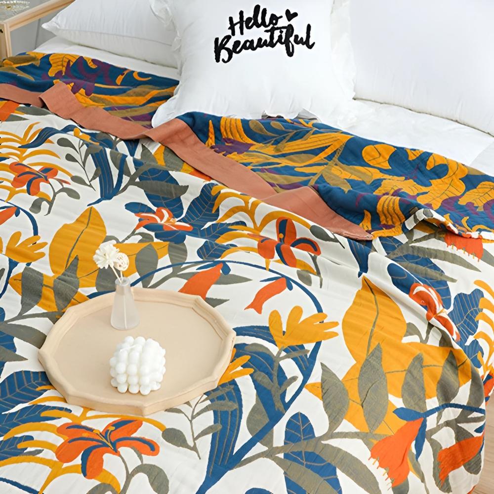 Sunrise Flora Cotton Blanket