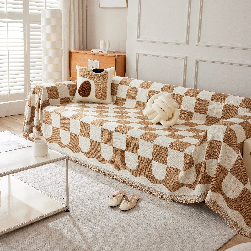 Nieuwe Checkerboards Chenille Sofa/Bankhoes