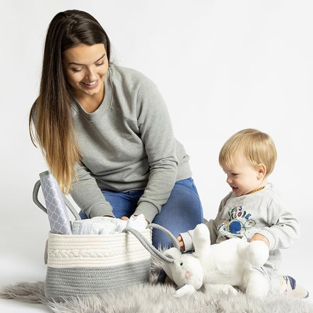 Braided Grey Baby Essentials Organiser