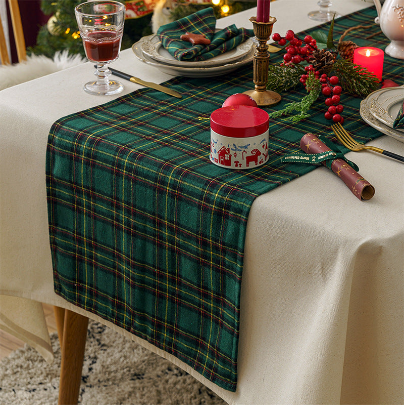 Julefest Tradisjonell skotsk Tartan Squares duk