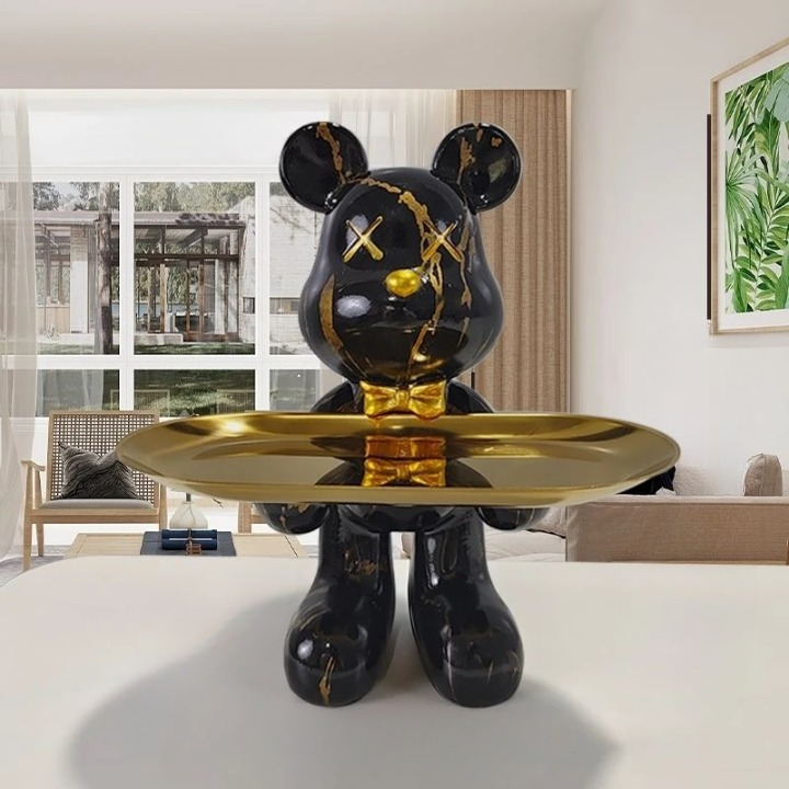 CraftBear - Statue d'ours avec plateau