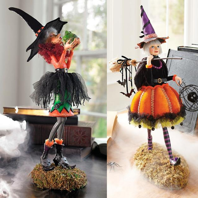 Décoration d'Halloween en résine représentant une sorcière