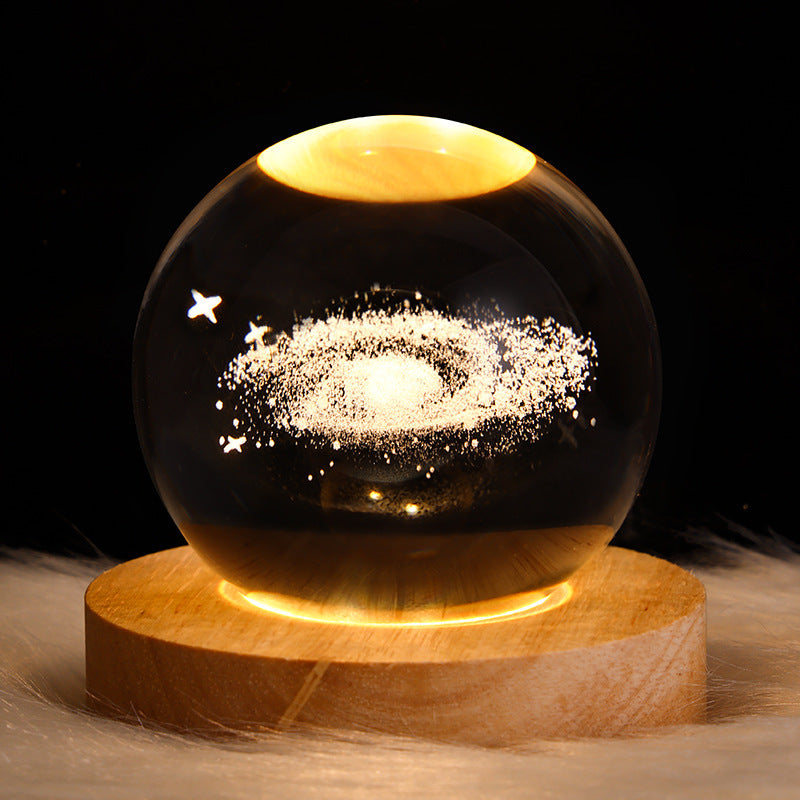 3D Galaxy Crystal Ball LED yölamppu