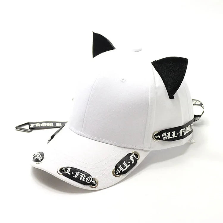 Søt Cat Ears Ribbon Baseball Cap