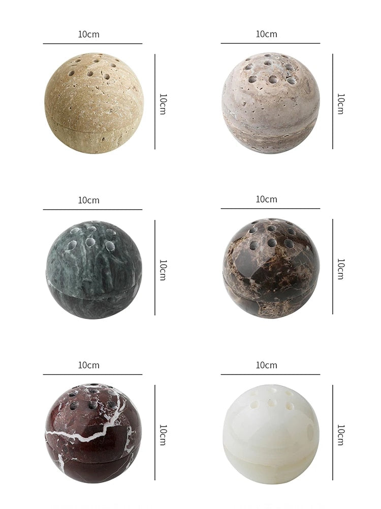 Natural Marble Cave Hole Stone Incense Burner - 7 Colours