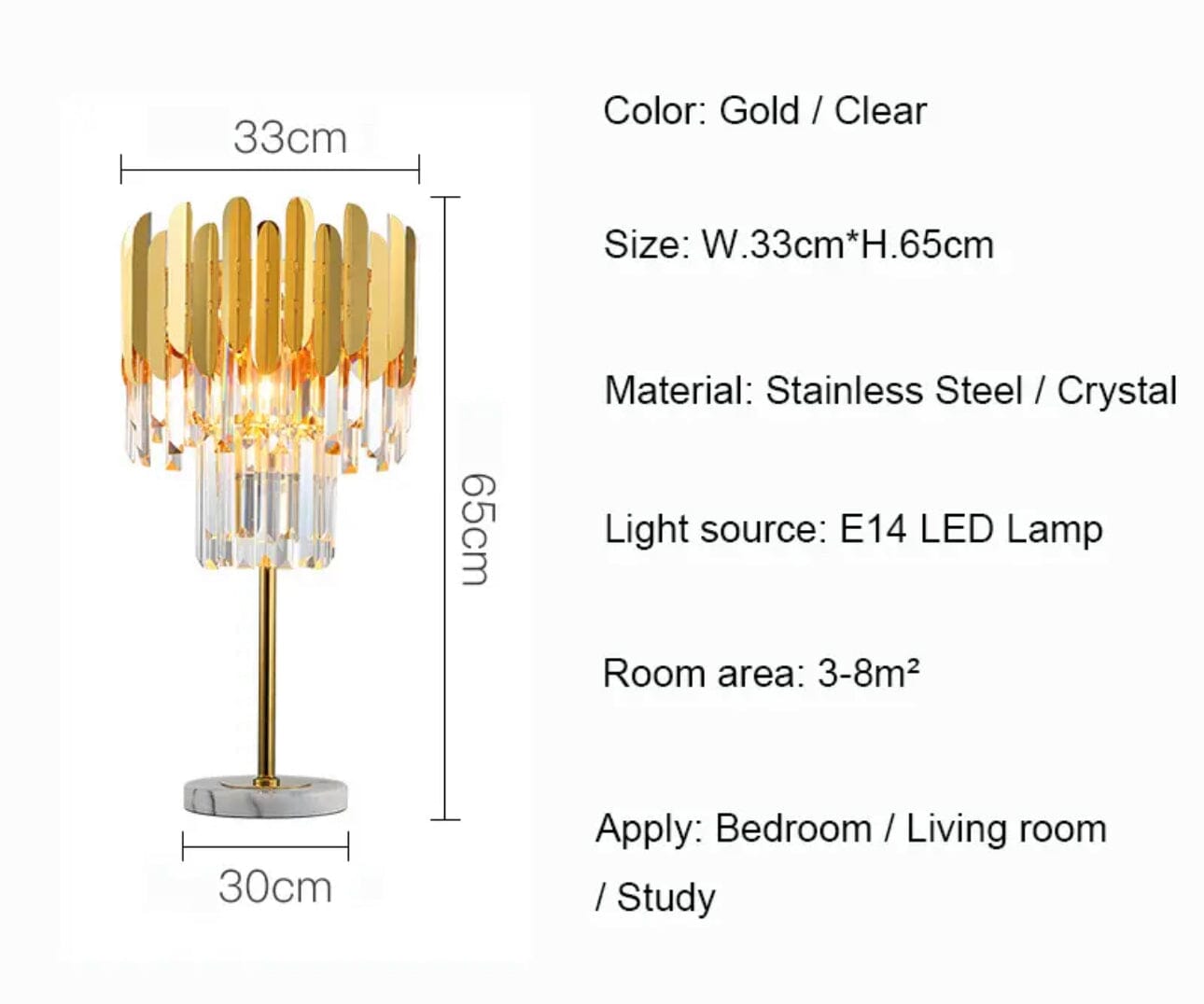 Ivy Crystal Crystal Floor & Table Lamp