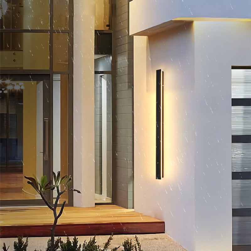 Lámparas de pared LED de diseño moderno Edge de metal negro para jardín y pasillo