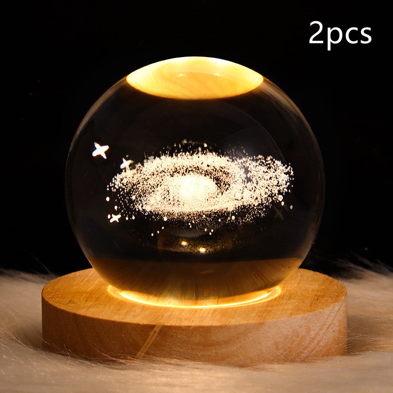 3D Galaxy Crystal Ball LED yölamppu