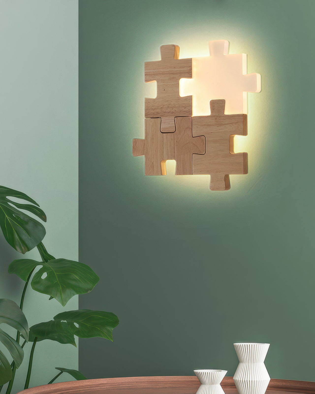 Nordic Wood Puzzles Light LED Wall Sconce Lamp