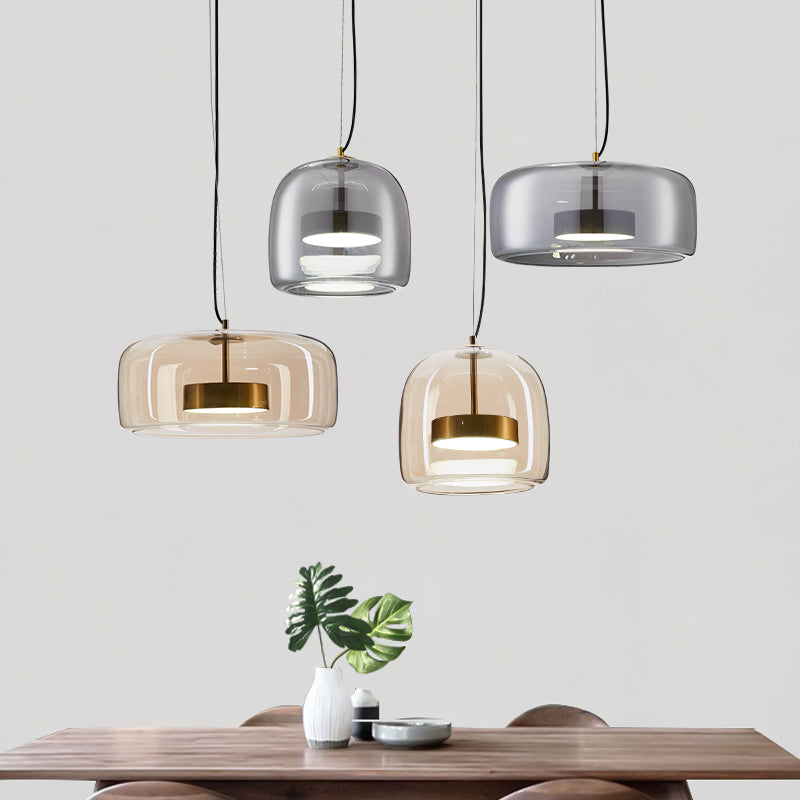 VerreElegance - Lampe suspendue moderne pour mobilier d'hôtel