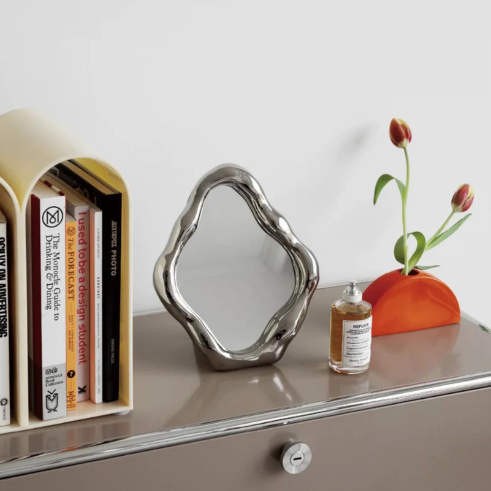 Wave Sculptural Tabletop Mirror