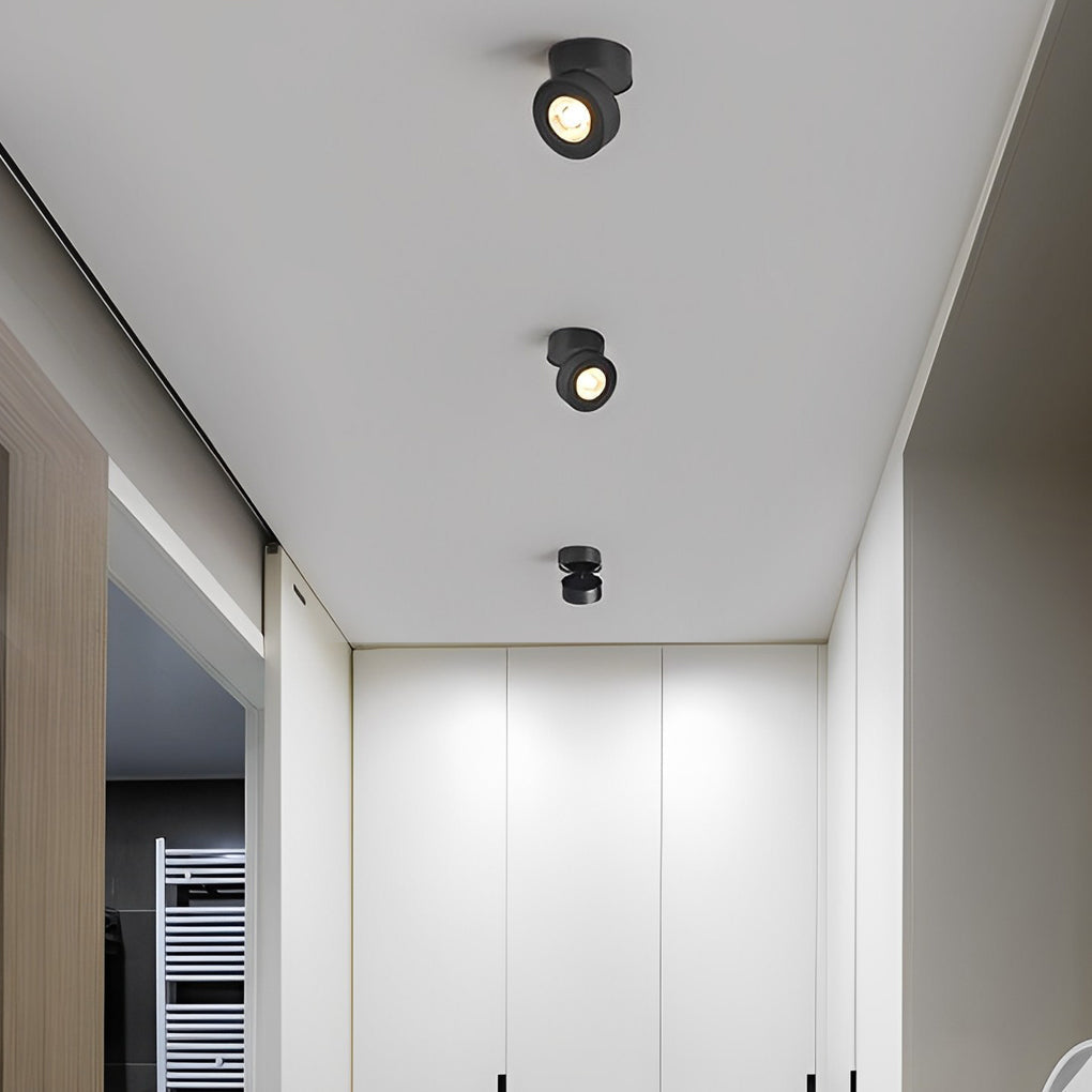 LichtVisie - Lampada da incasso a soffitto con faretto nordico LED rotondo pieghevole orientabile