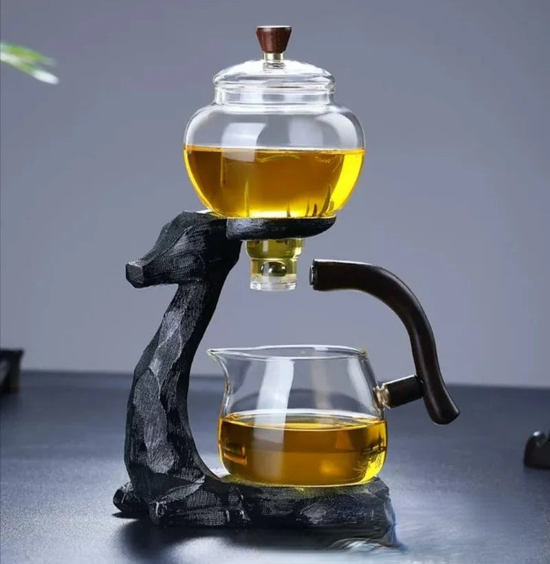 Ensemble de thé Kung Fu en verre à succion magnétique automatique 350 ml