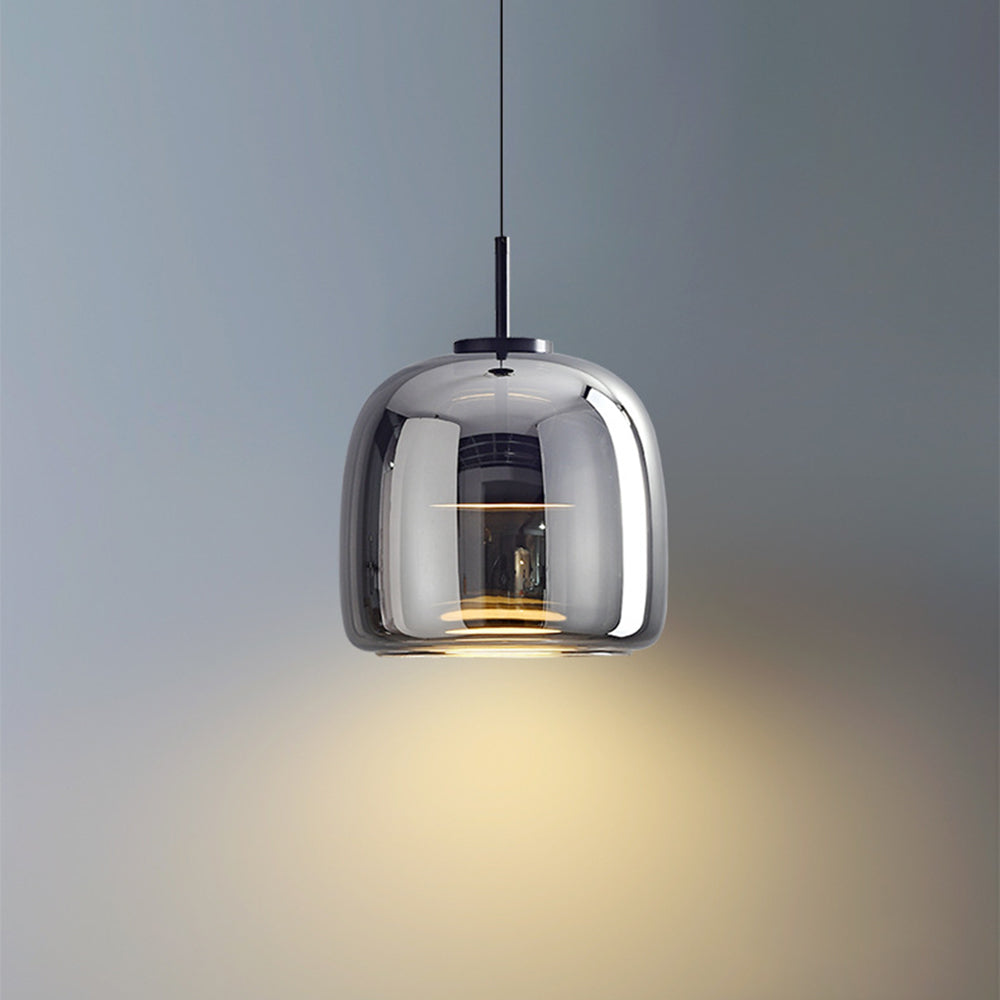 Hailie Retro LED-pendellys Gull Amber Metall Glass soveromslampe