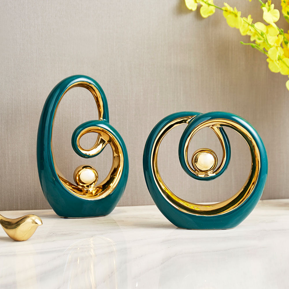 Ceramic Abstract Spiral Decor