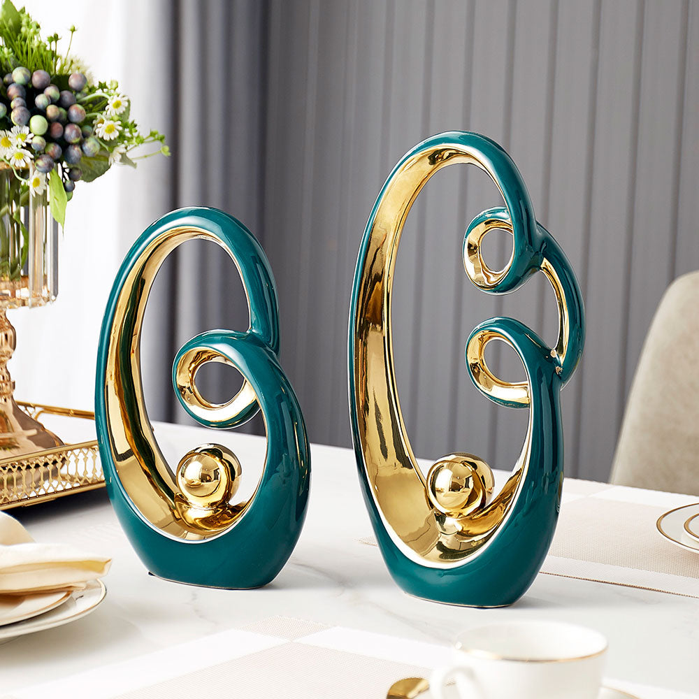 Ceramic Abstract Spiral Decor