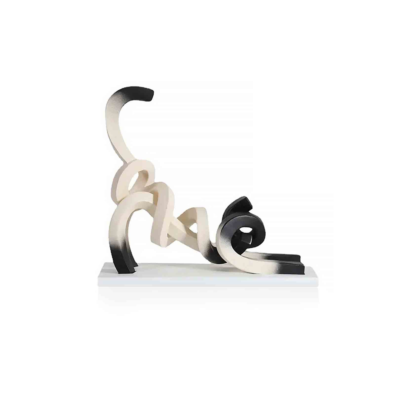 Abstract minimalisme gedraaide Siamese kat sculptuur