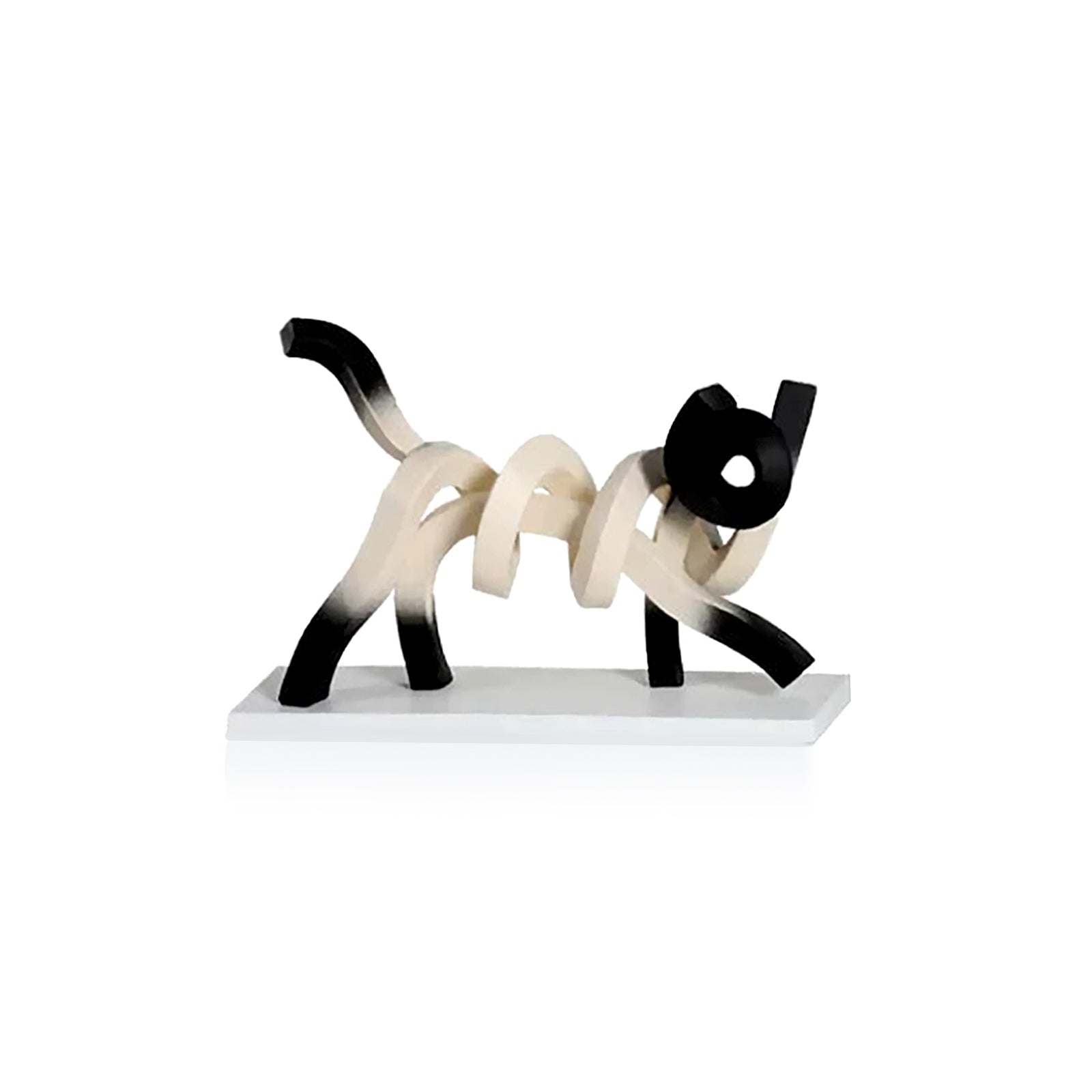 Abstract minimalisme gedraaide Siamese kat sculptuur