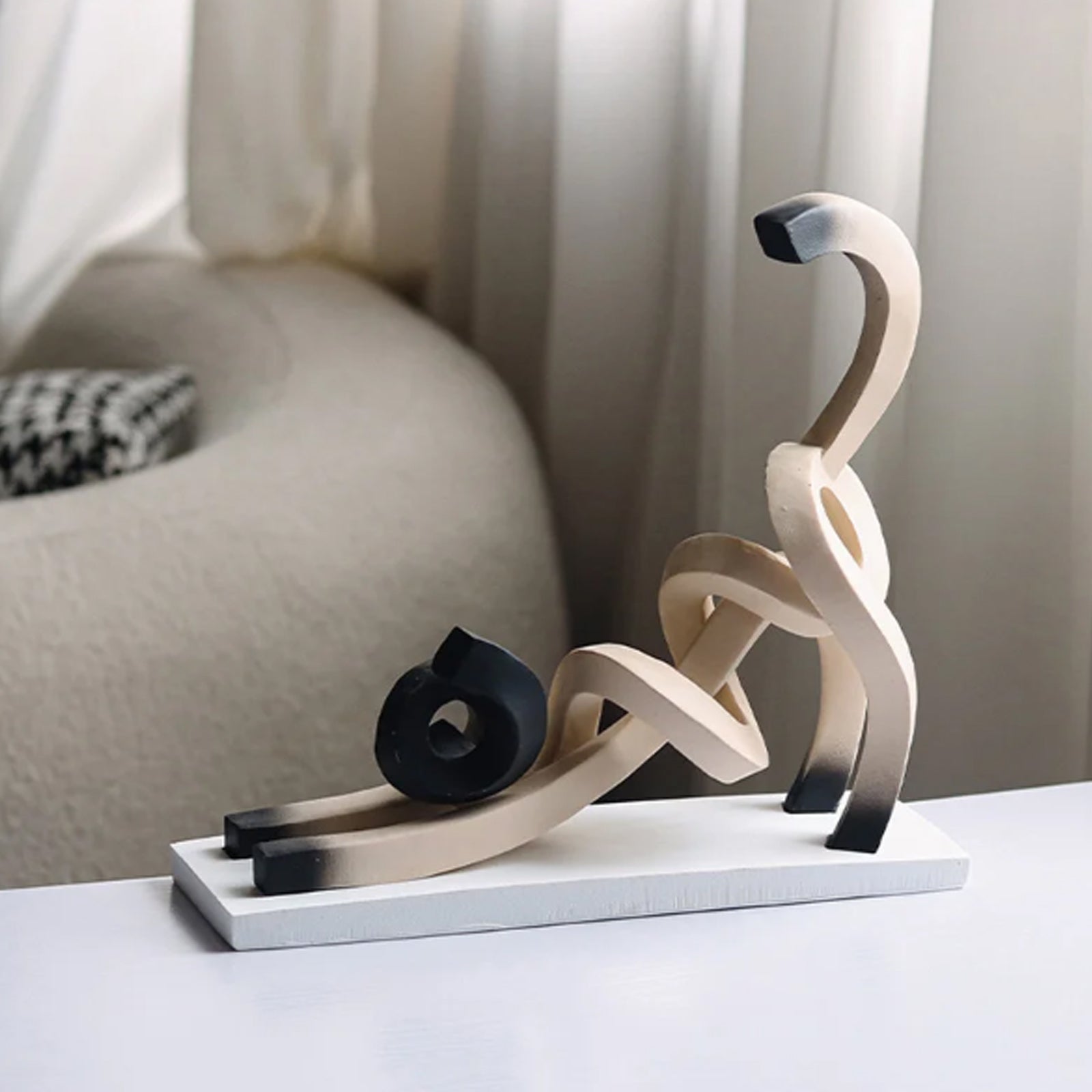 Abstrakt Minimalism Twisted Siamese Cat Skulptur