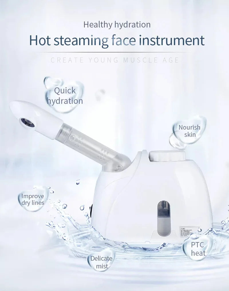 Ozone Facial Steamer - Warm Mist Humidifier for Deep Cleaning, Skin Care, and Whitening