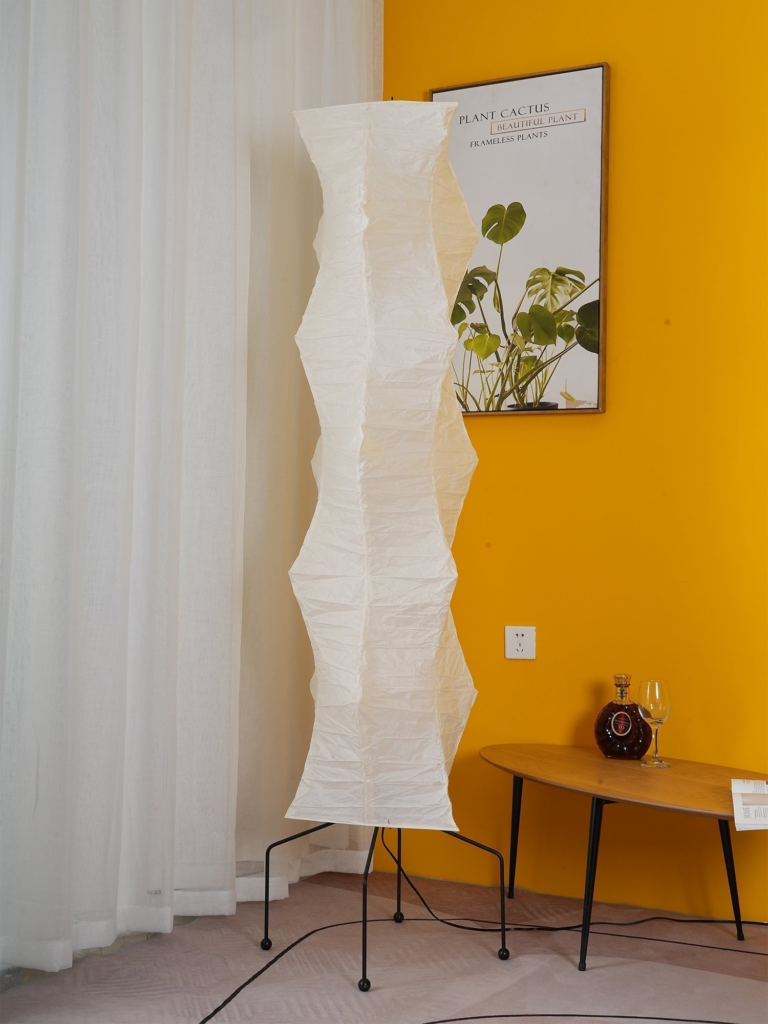 Lampadaire en papier de riz