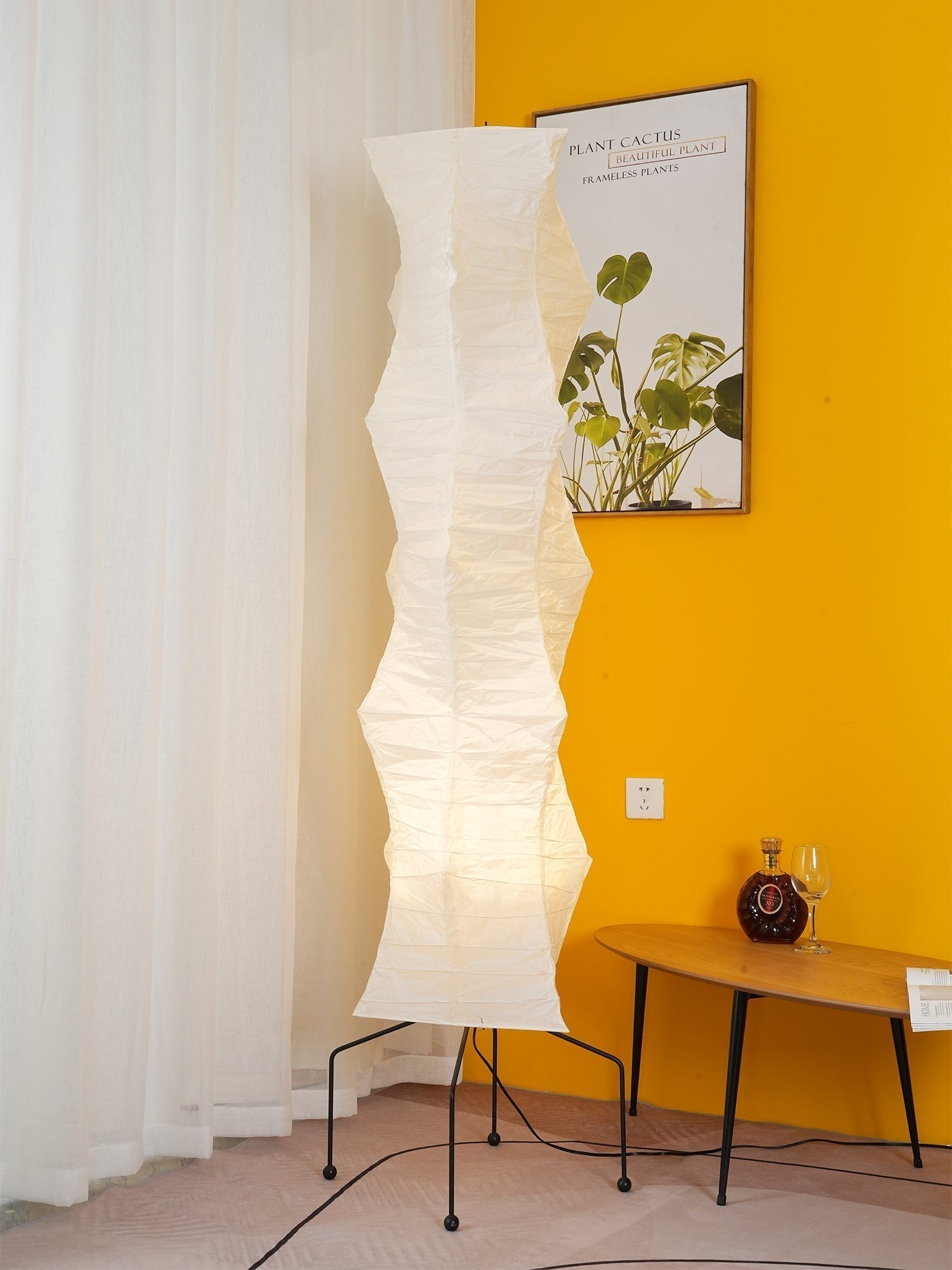 Lampadaire en papier de riz