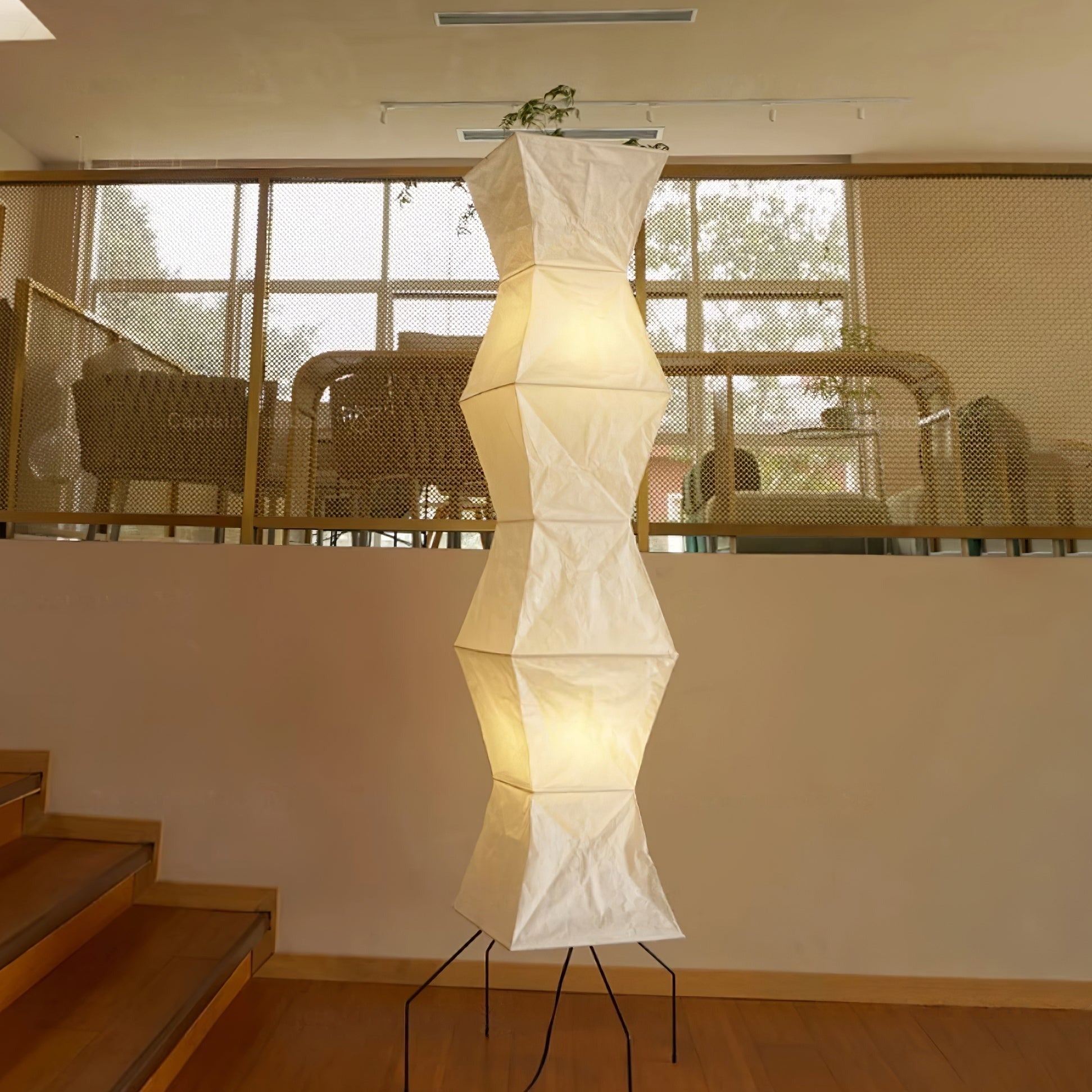 Lampadaire en papier de riz