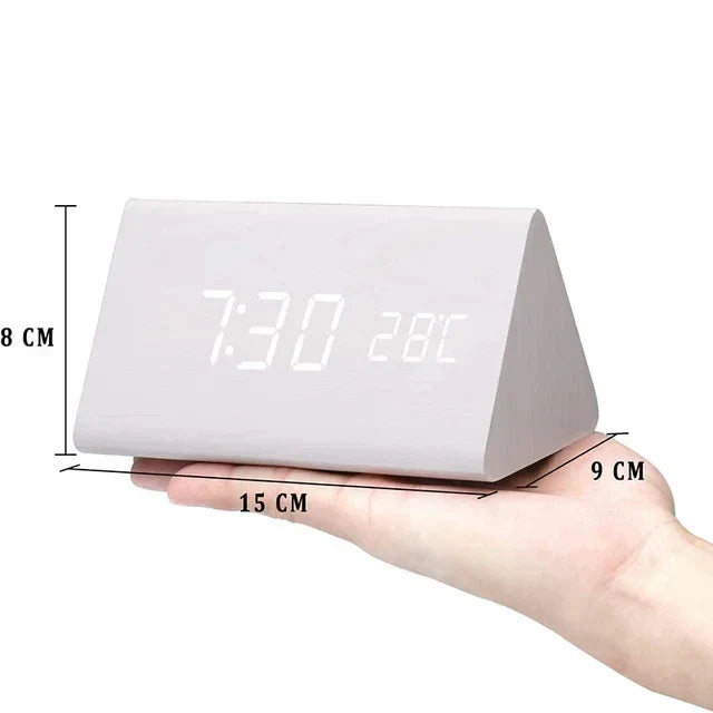 Futura - Digital Wooden Alarm Clock with Thermometer Included