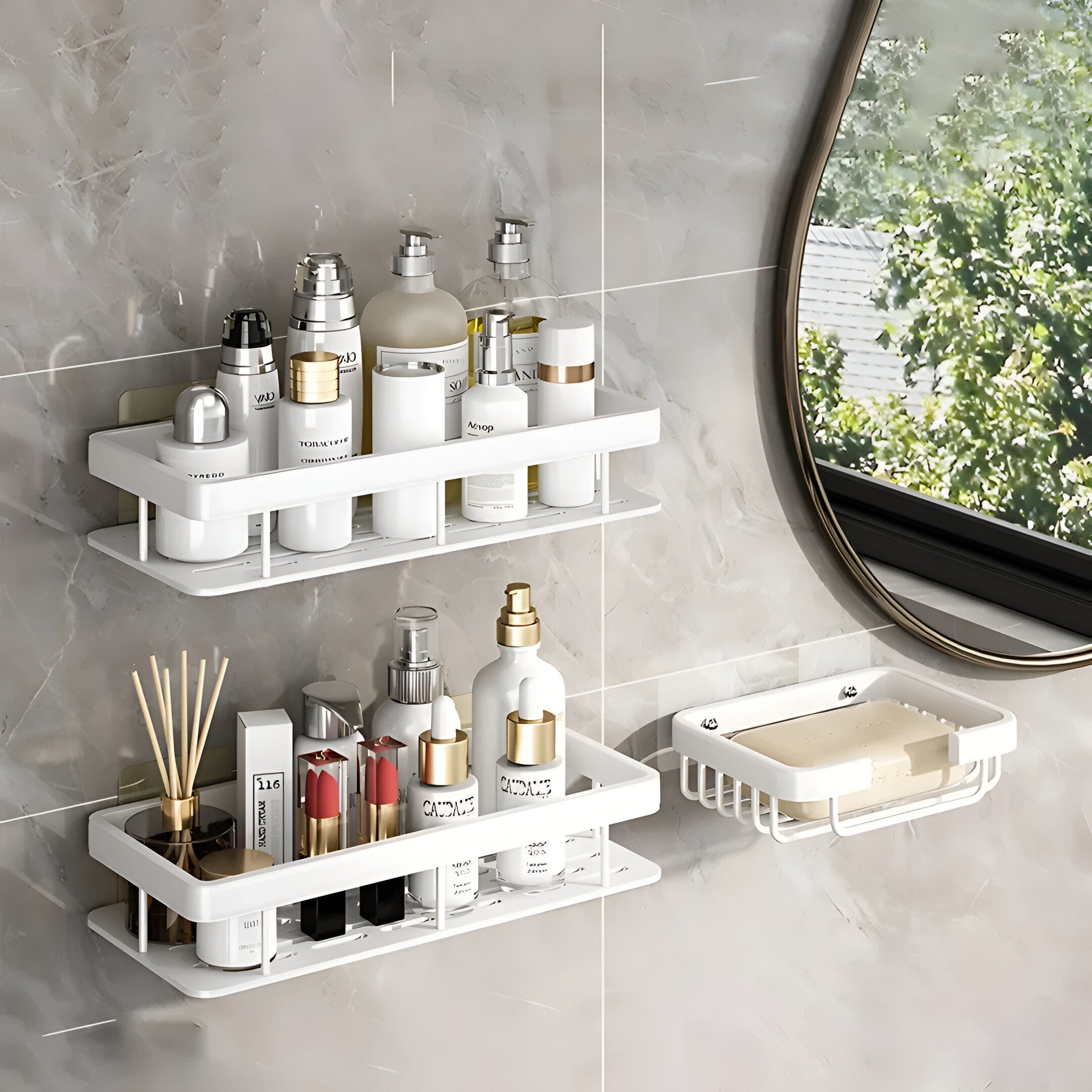 Étagère à shampooing en aluminium pour salle de bain