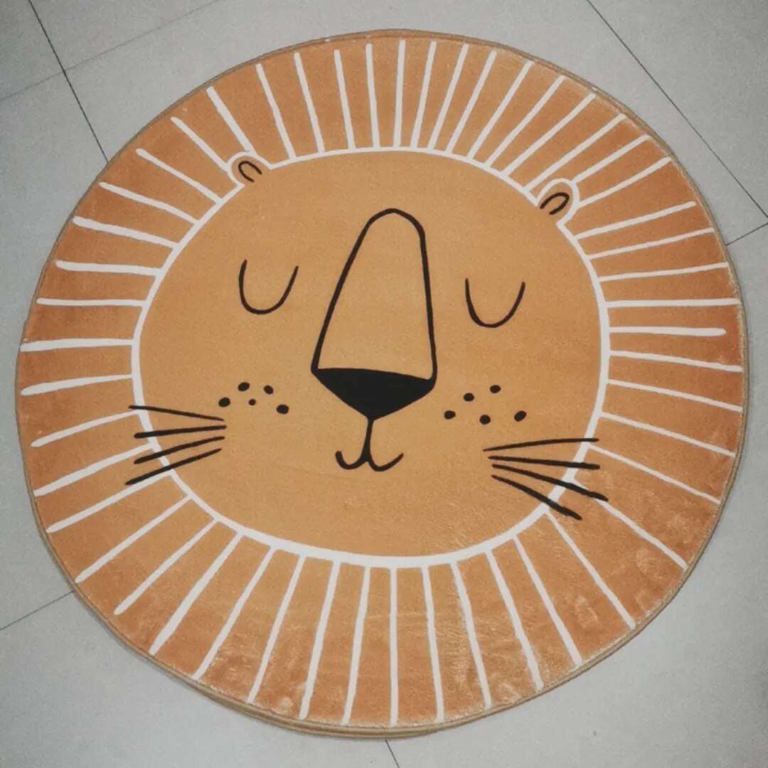 Tapis de jeu animal chambre d'enfant tapis rond lion - 3 tailles